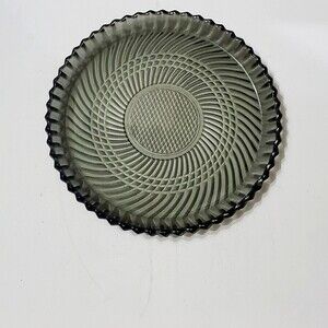 Vintage Grey Glass Dinner Plate Depression Glass Decorative Dinner Glass Plate